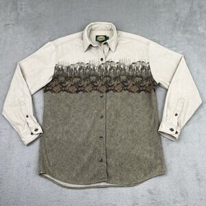 Cabela's Flannel‎ Shirt Women's Small Nature Mountain Long Sleeve